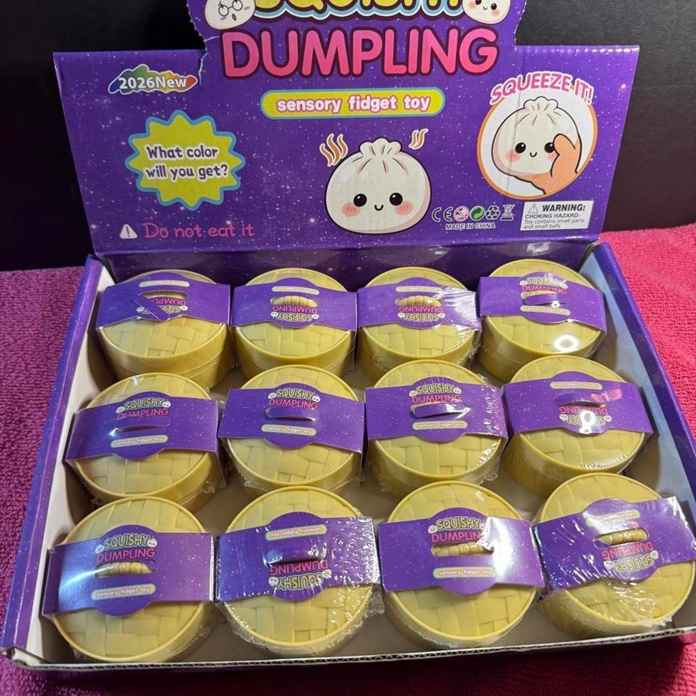 Squishy Mini Dumpling Mystery Fidget Toys Full Case of 12